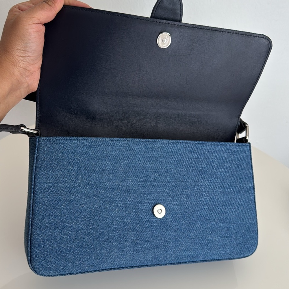 Jimmy Choo Denim Shoulder Bag with Adjustable Strap & Matching Compact Wallet - Picture 15 of 17